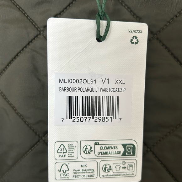 NWT Barbour Polarquilt Vest 2XL - Picture 5 of 8